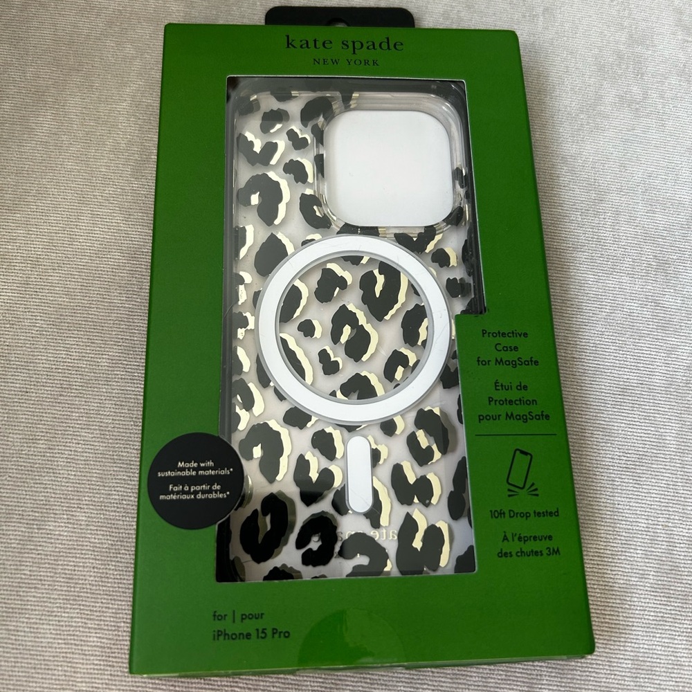 Kate spade iPhone 15 pro case leopard